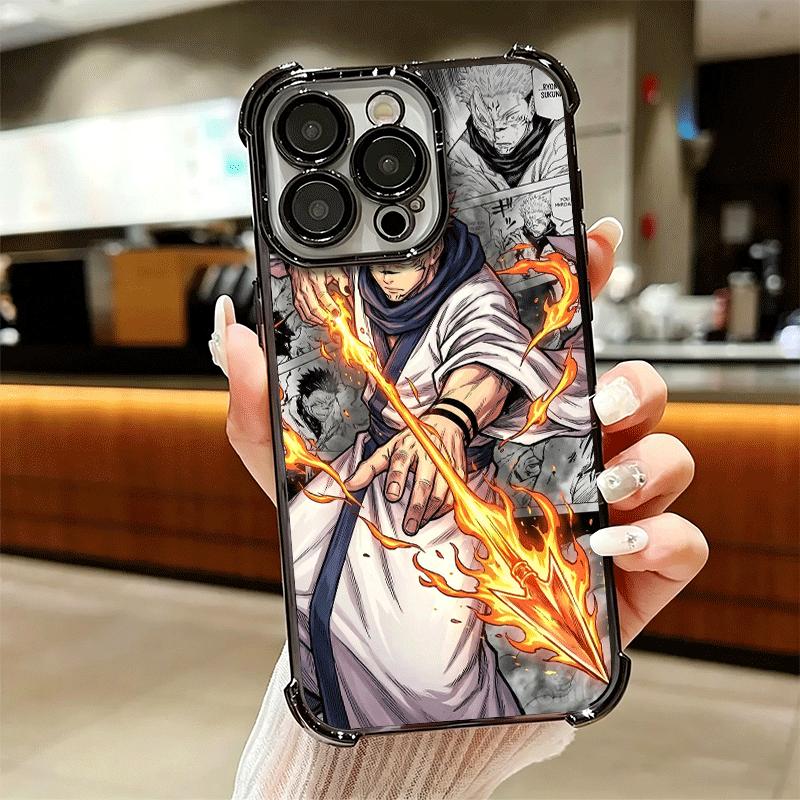 Anime Ryomen Sukuna JUJUSU Soft Phone Case For iPhone 15 16 17 Air 14 Pro Max 16E Plus 13 12 Mini Plating Anti-Fall Fundas