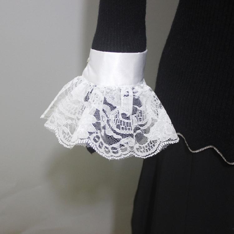 Jabot Collar Lace Wrist Cuffs Shirt Blouses Dress Removable Sleeves Ruffled Wrist Cuffs for Women Girl Photography