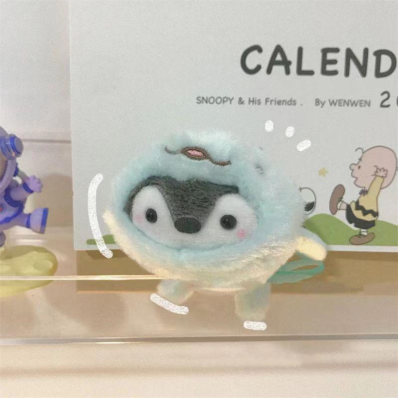 Adorable Plush Whale And Penguin Keychain Soft Fluffy Animal Toy Gift