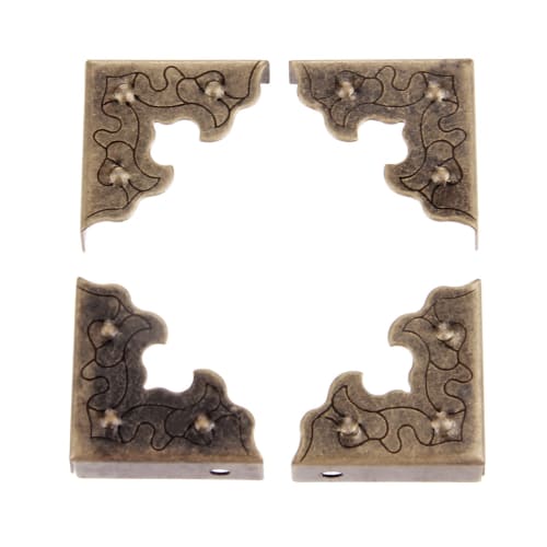 Dophee Three-Sided Corner Protectors, Antique-Style Corner Hardware for Box Corners, DIY/Bag Corner Protection, Parts and Materials, Hardware, Crafts,