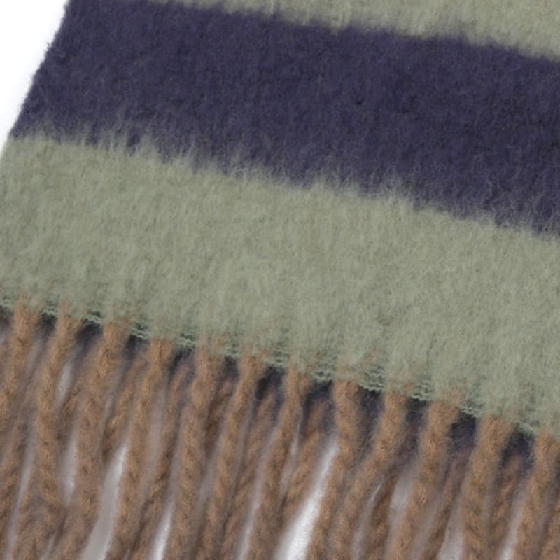 GRAVER [UNISEX] Logo Embroidered Stripe Bold Long Muffler_6 Colors