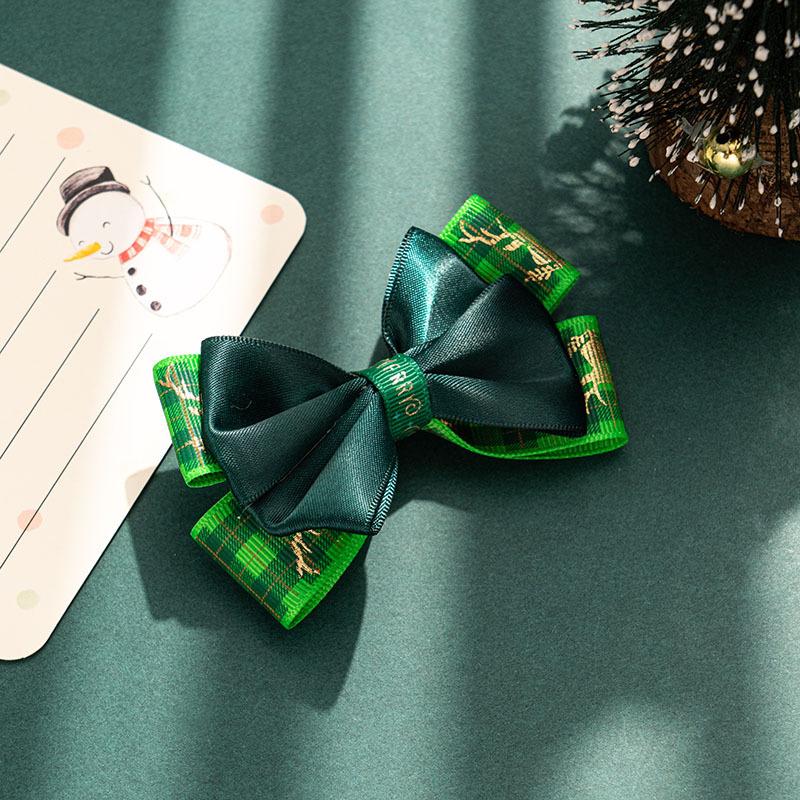 1PCS Christmas Children's Red Bow Hairpin Princess Versatile Back Head Hairpin Girl Top Clip New Year Girl Headwear