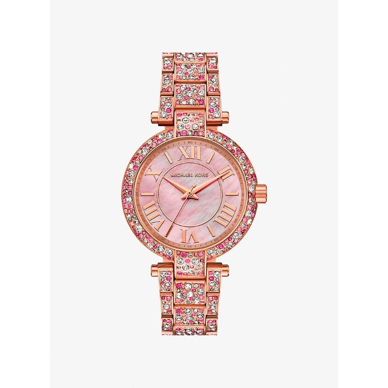 Michael Kors Limited-Edition Laney Pavé Rose Gold-Tone Watch MKO1152LE