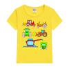 Funny cartoon car tractor T-Shirt Kids Oversized Printing Clothing Boys Summer Round Collar Shirt Girl Fashion Streetwear