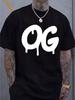 Men's Clothing OG Printed Black Tshirt, Graphic Tee, Summer Tops, Shirt, Unisex Casual Crew Neck Tshirt, Plus Size Men's 5X
