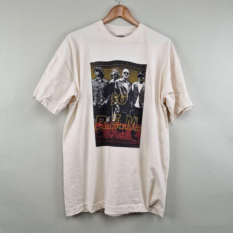 1995 R.E.M. Band Rare Design White Short Sleeve Unisex Tshirt S5XL KH10887 Unisex T-Shirt S
