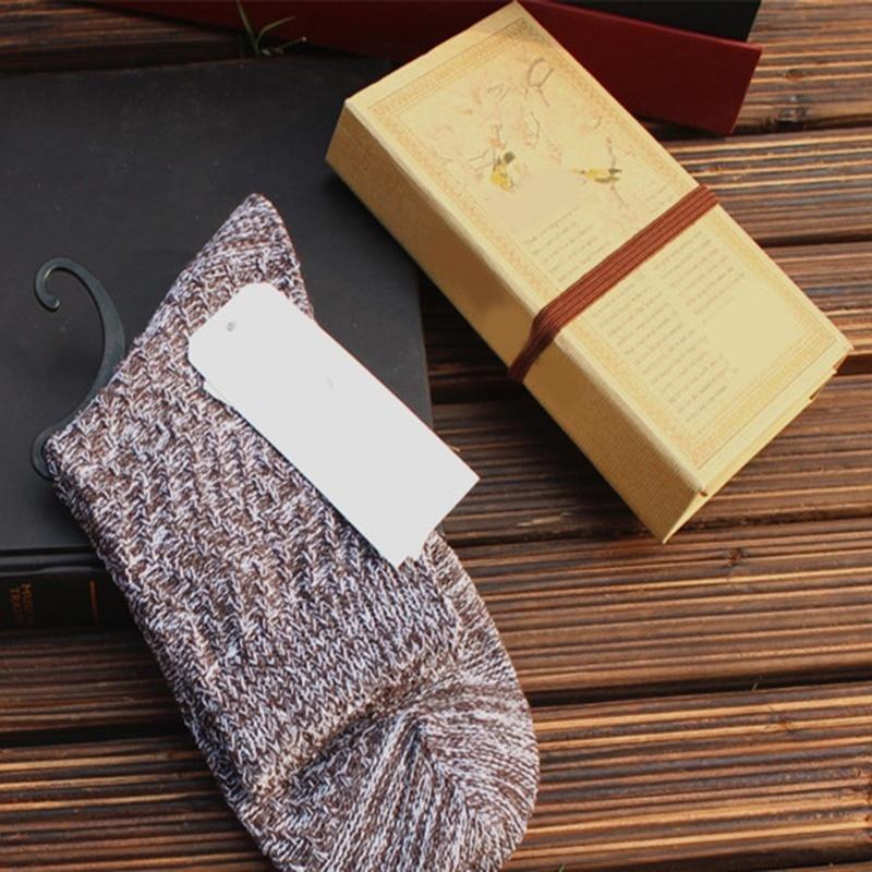 New 5 Pairs Unisex Winter Warm Vintage Men Knit Crochet Cotton Soft Thick Socks Thermal Crew Cashmere (R