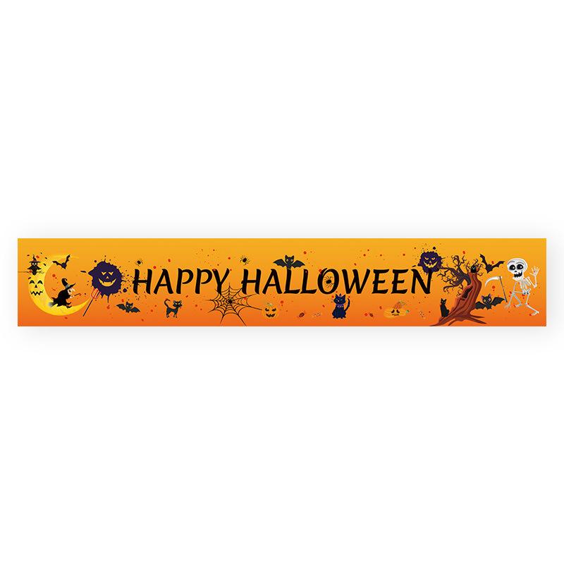 Moon Witch Cat Ghost Creative Halloween Banner