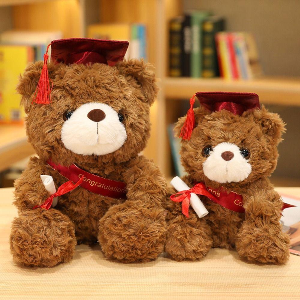 23/28cm Bachelor Bear Plush Toy Cute Bear Animal Doll Doctor Cap Graduation Bear Doll  Party Favors