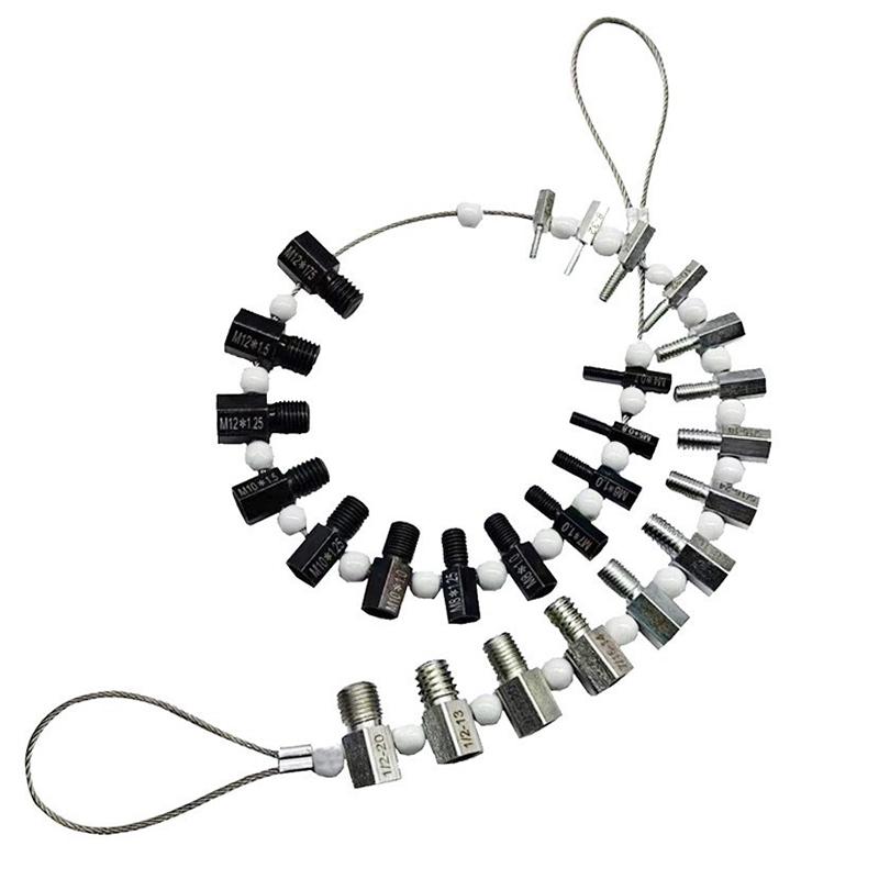 

26 Pcs Nut And Bolt Thread Checker Set Inch And Metric Size Universal Thread Checker Precise Lightweight Thread Measuring Tools Onesize