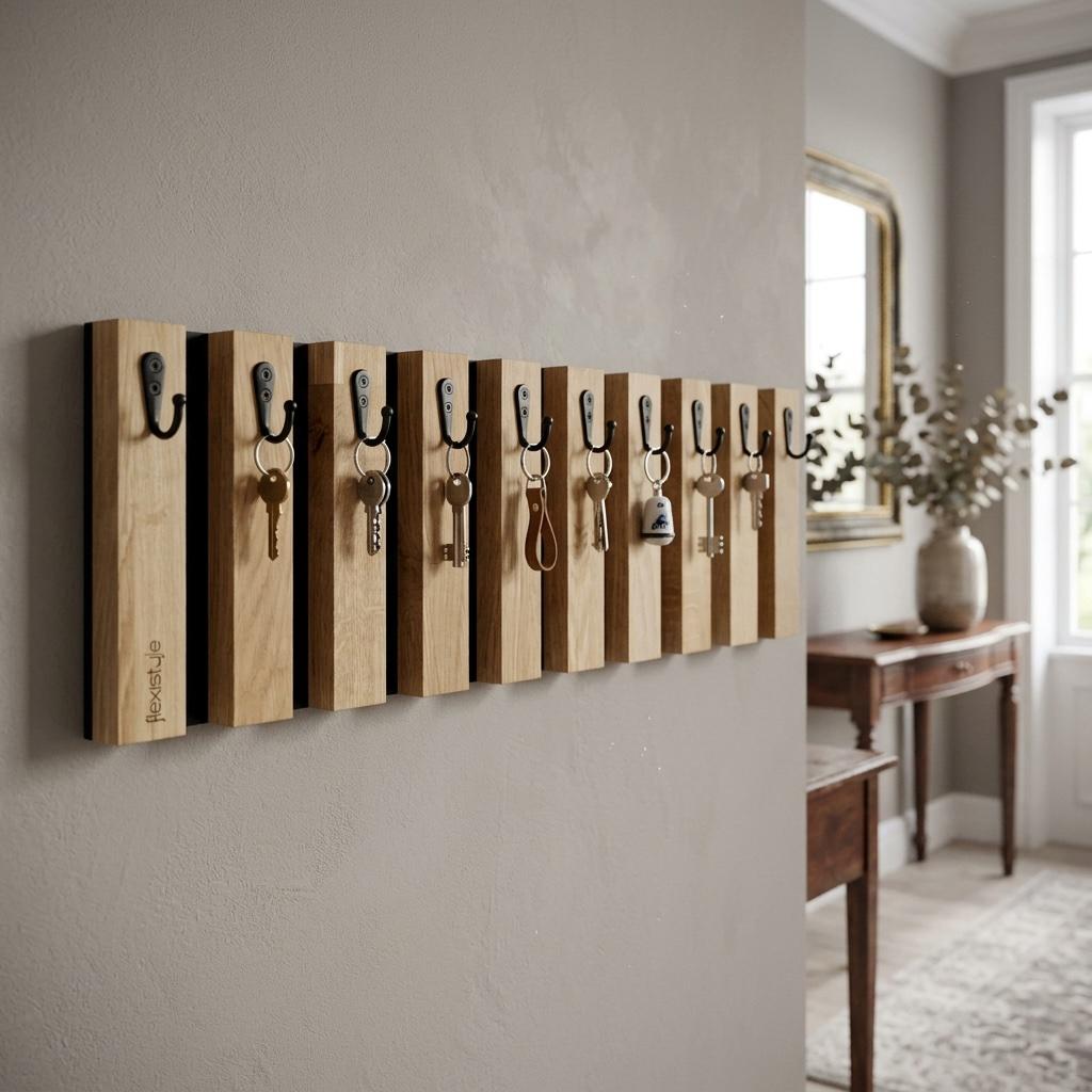 Wooden key hanger Lamele 60cm