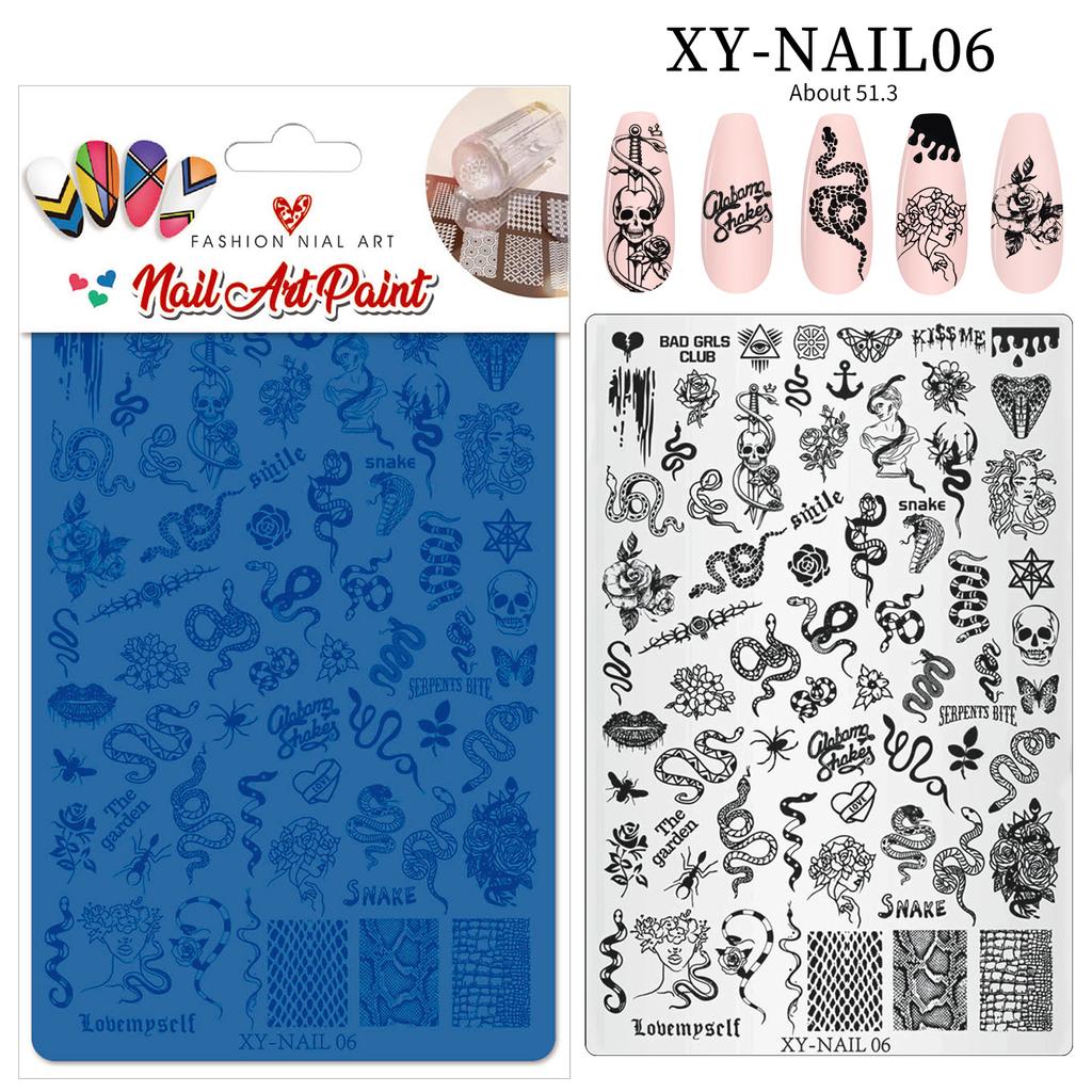 Nail Art Printing Steel Plate Lace Butterfly Pattern Flower French Large Transfer Silicone Seal Steel Plate Printing Rubber Plate