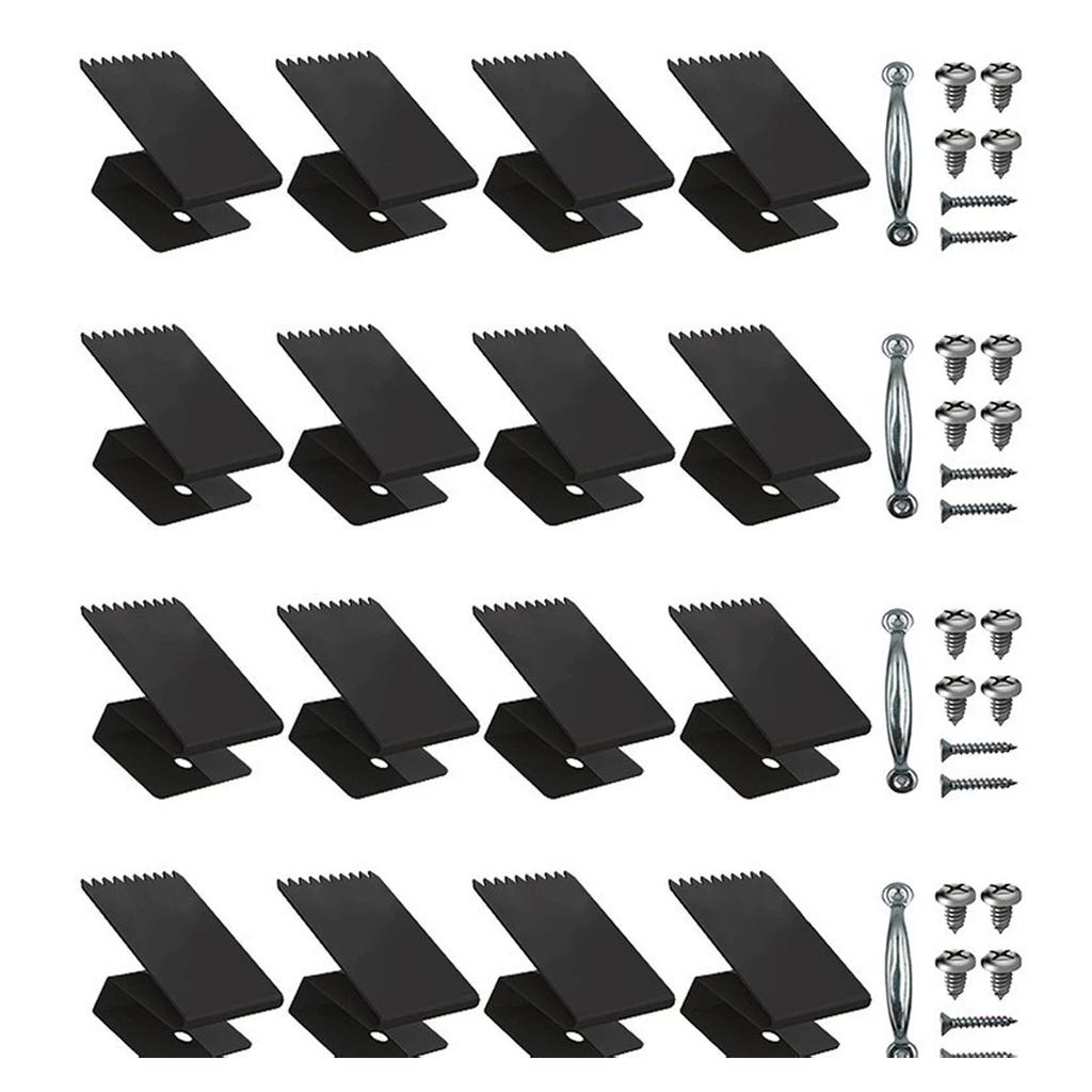16PCS Clamps, Steel Hurricane Safety Clamps, Installation, Includes Securing Hurricane Shutters, Windows