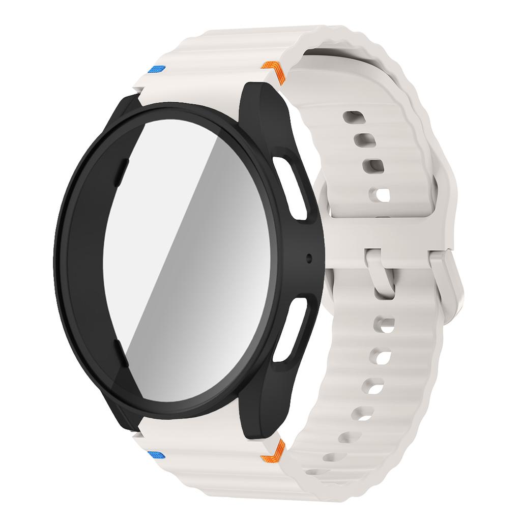 Silicone Strap for Samsung Watch 7 6 5 4 40mm 44mm 5Pro 45mm Band With Case Screen Protector Bumper cover for Wrist Accessories