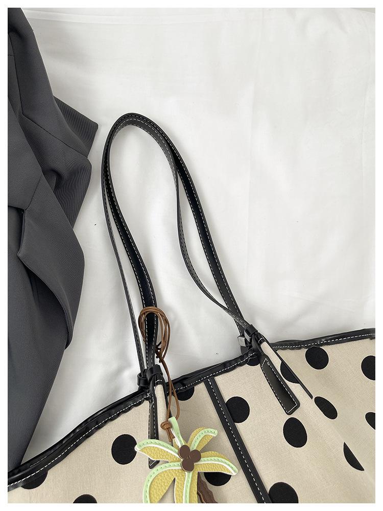 2026 Korean Polka Dot Tote Bag - Large Capacity Versatile Fashion Shoulder Bag for Women.