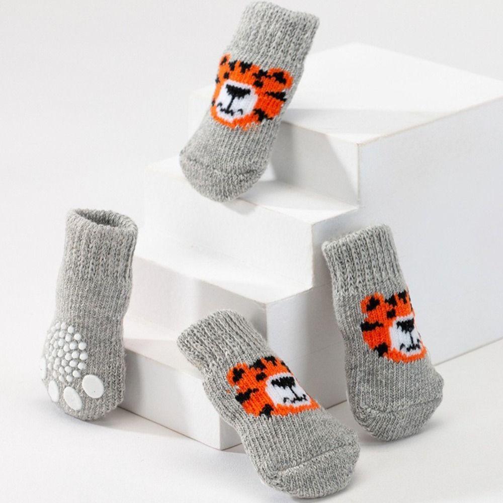4pcs Cartoon Pet Socks Anti Slip Puppy Shoes High Quality Pet Dog Accessories