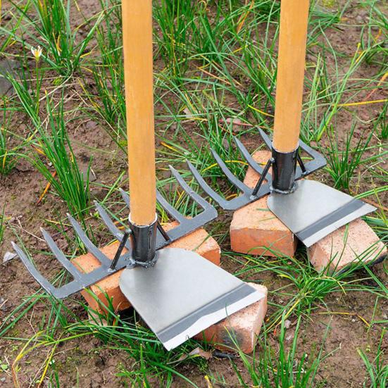 Yousheng 2-in-1 Weeding Rake Garden Hoe And Rake Heavy Duty Hand Weeder Gardening Hoe for Weeding Soil Loosening Landscaping