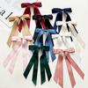 Long Streamer Hair Bows Oversized Double Layer Ribbon Barrette Sophisticated Solid Color Hairpin For Formal Occasions