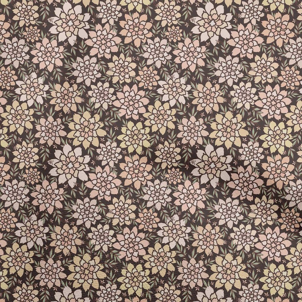 oneOone Cotton Flex Dusty Pink Fabric Floral Retro Diy Clothing Quilting Fabric Print Fabric By Yard 40 Inch