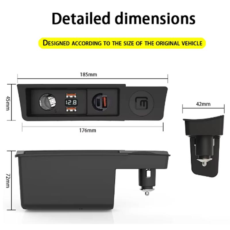 Ny billader for Volkswagen Passat B6 B7 CC R36 Sigarettenner-splitter USB Hurtiglading i 2025