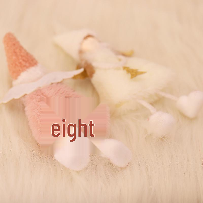 Roztomilé plyšové panenky andělů s peříčky, ozdoby na vánoční stromek pro přeshraniční dekoraci