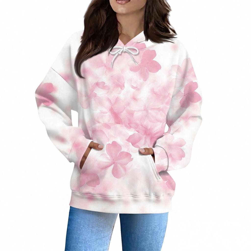 Women's Fashion Daily Casual Hoodie Long Sleeve Printed Top
