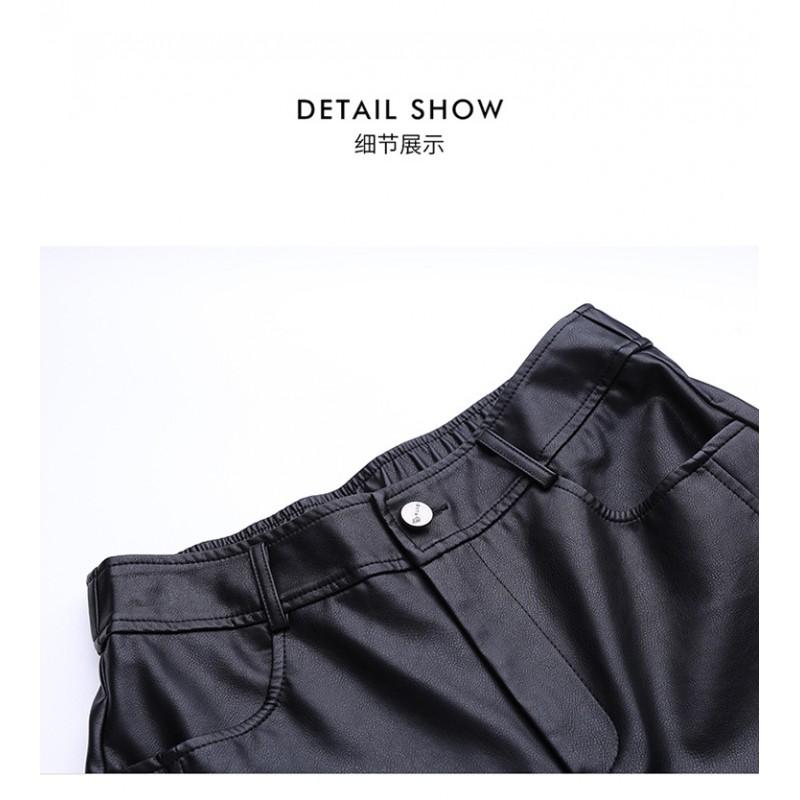 Womens High Waist Wide Leg PU Pants Loose Long Straight Trousers Petite Friendly Fall 2026