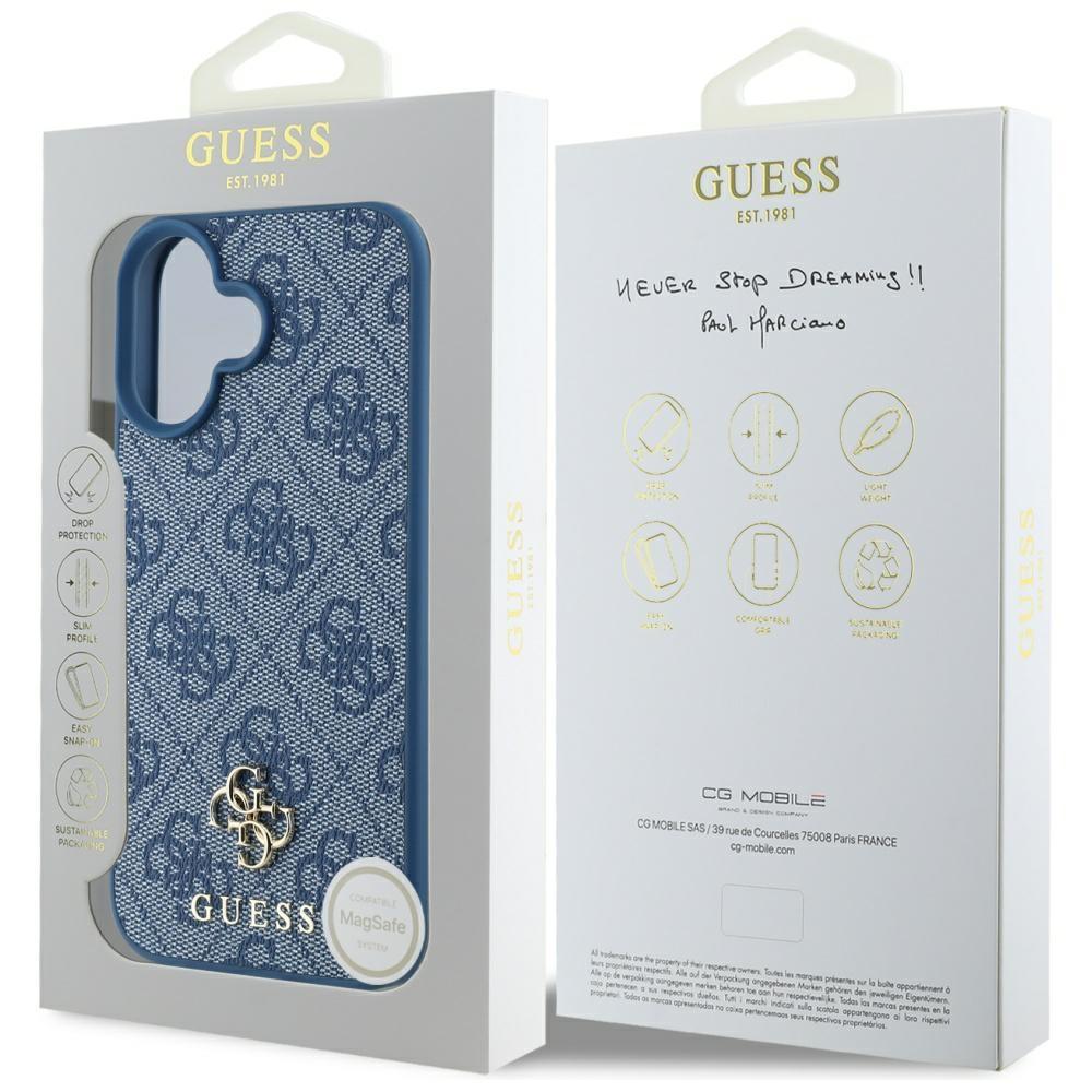 Guess Hc Pu 4G Small 4G And Classic Case For iPhone 16 Magsafe Blue
