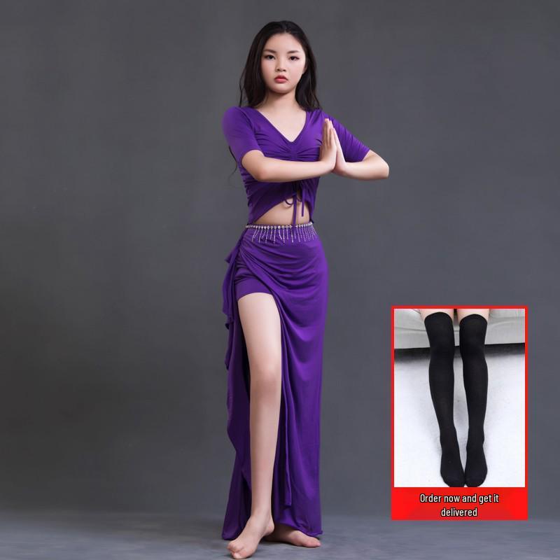 Ensemble de Danse du Ventre Modal Grande Taille: Costume de Performance Minceur Automne/Hiver