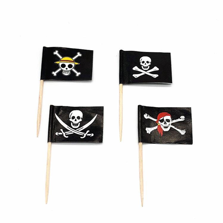 100Pcs Disposable Flag Toothpicks, Food Picks with Mini Flags for Fruit Cocktail Cake Steak, Bar Party Decorative Skewers