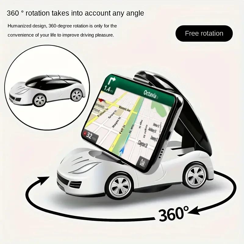 360° Rotatable Car Model Phone Stand - Foldable Dashboard Mount for Cars & Phones