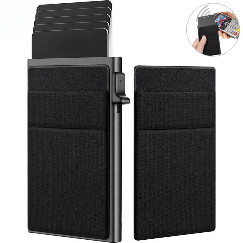 Luxe Metalen Rfid Creditcardhouder Mannen Dun Slank Mini Minimalistisch Portemonnees Bank ID Kaarthouder Case Portemonnee voor Mannen Carteras Keuze