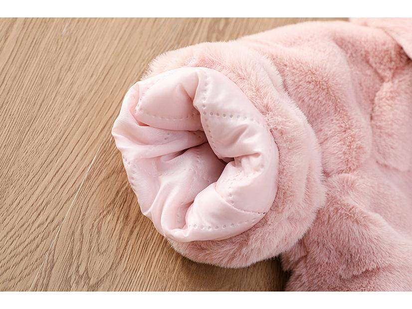 Girls' New Winter Faux Rex Rabbit Fur Coat
