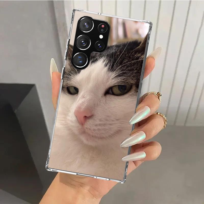 Pet Cat Funny Memes Phone Case for Samsung Galaxy S26 S24 S23 Ultra S25 Edge S22 S21 Plus S20 FE + Soft Print Shell Funda Galaxy