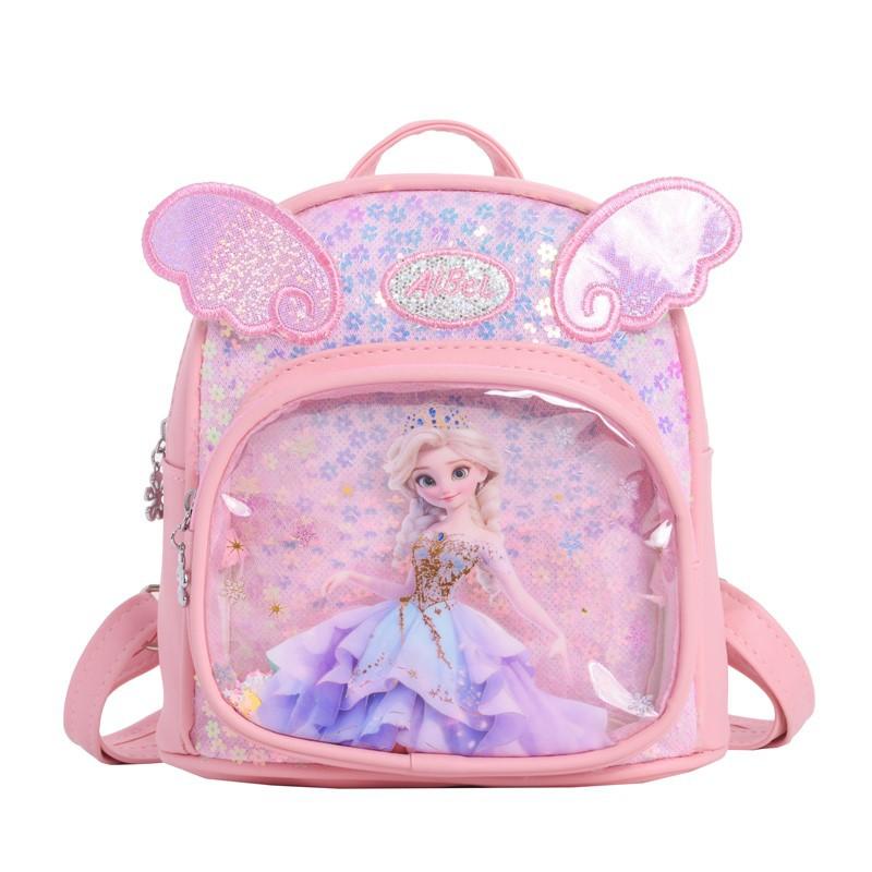 

Sweet Princess Backpack Fashion Sequins Kindergarten Baby School Bag Cute Little Wings Children S Backpack Tide розовый