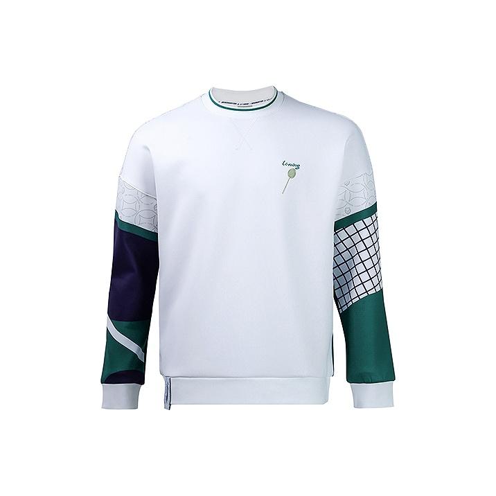 Li Ning Высокоэластичный пуловер Повседневный спортивный свитшот с круглым вырезом Мужская толстовка Белый AWDR153-1 S