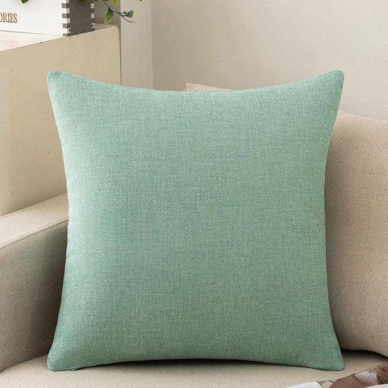 Modern Minimalist Solid Color Cotton Linen Throw Pillow for Sofa, Bed, or Office - Square Lumbar Cushion
