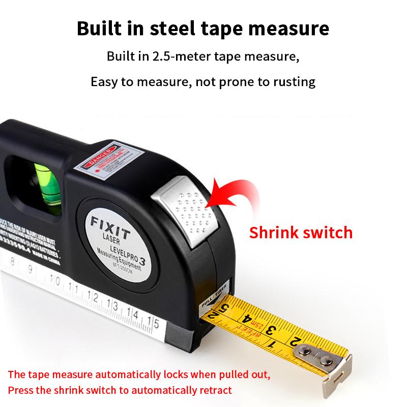 Laser Wasserwaage Linienwerkzeug Mehrzweck Laser Wasserwaage Set Standard Kreuzlinienlaser Maßband Lineal Mit Metall Stativständer