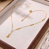 INS New Eight-Pointed Star Pendant Rhinestone Women's Necklace, Luxury Design, Titanium Steel Clavicle Chain.