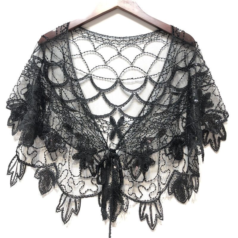 Women's Wedding Dress Shawl Retro Party Sequin 1920s Banquet Evening Dress Shawl