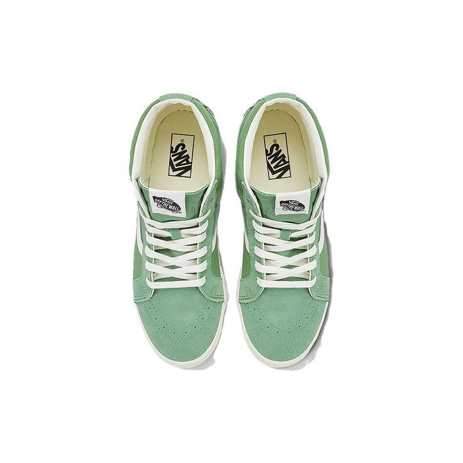 Vans Round Toe Lace-Up Shock Absorbing Durable Mid-Top Skate Shoes Unisex Skate Shoes Green VN0A391FV0N