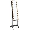 VidaXL White Standing Mirror with Black LED 34x37x146 Cm 351767