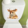 Cartoon Christmas Atmosphere Deer Bathroom Toilet Home Beautification Wall Stickers