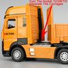 1:32 Scale Roadblock Transport Truck Toy Models Metal Diecast Fire Engine Vehicles Doors Opened Sound Light Pull Back Boys Gifts