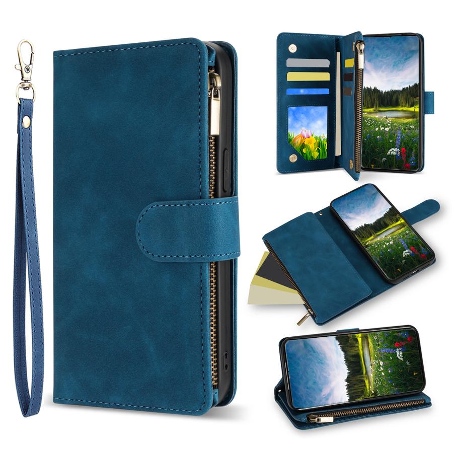 Wallet Multi-card Slot Zipper Magnetic Flip Leather Case For Samsung Galaxy S26 Ultra S25 FE A16 A17 A26 A27 A36 A37 A55 A56 A57
