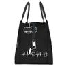 Beer Fisherman Heartbeat Insulated Lunch Bags for Camping Travel Fishing Fish Leakproof Cooler Thermal Lunch Box Women