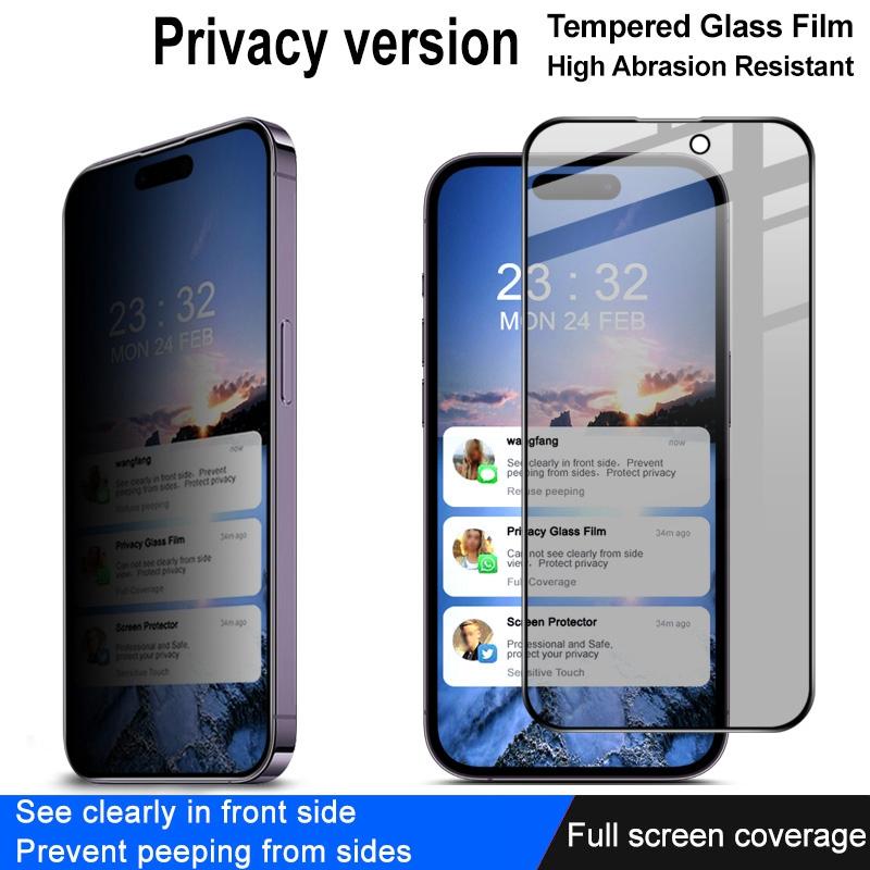 IMAK For iPhone 14 Pro Max Anti-peep Scratch-resistant Tempered Glass Film Full Glue Full Screen Protector