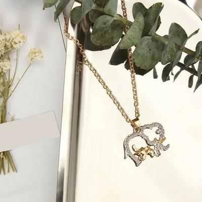 Weihnachtsgeschenke Elefantenform Anhänger Halskette Schmuck für Mutter Heißes Gold Versilbert Kristall Tier Muttertag Accessoires