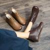 Women's Marton Boots Genuine Leather Autumn Lace-up Motorcycle Boots Ladies British Style Women's Ankle Boots