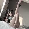 Open-crotch Stockings for Romantic Flirting, Black Silk Underwear Without Taking Off, Seductive Items, Passionate Sets for Women's Beds, Hot and Fiery